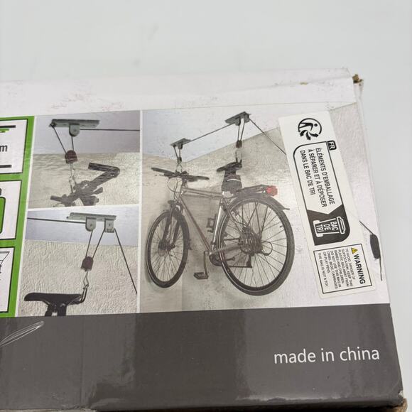 Ceiling Mounted Bike Hoist Lift Storage System 20kg Capacity New Open Box - Picture 7 of 7